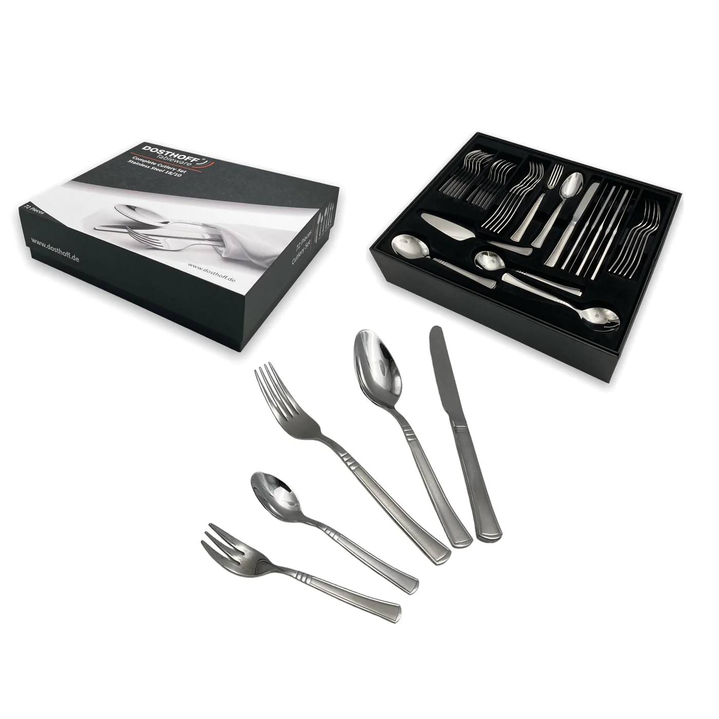 Dosthoff 72 pieces "Classy Mat" Cutlery Set SS 18-10 - lunazchef.shop