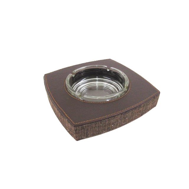 Square Leather with Fabric Ash Tray - lunazchef.shop