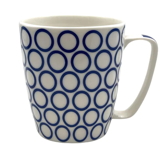 Large Squared Porcelain Mug with Bleu design - lunazchef.shop