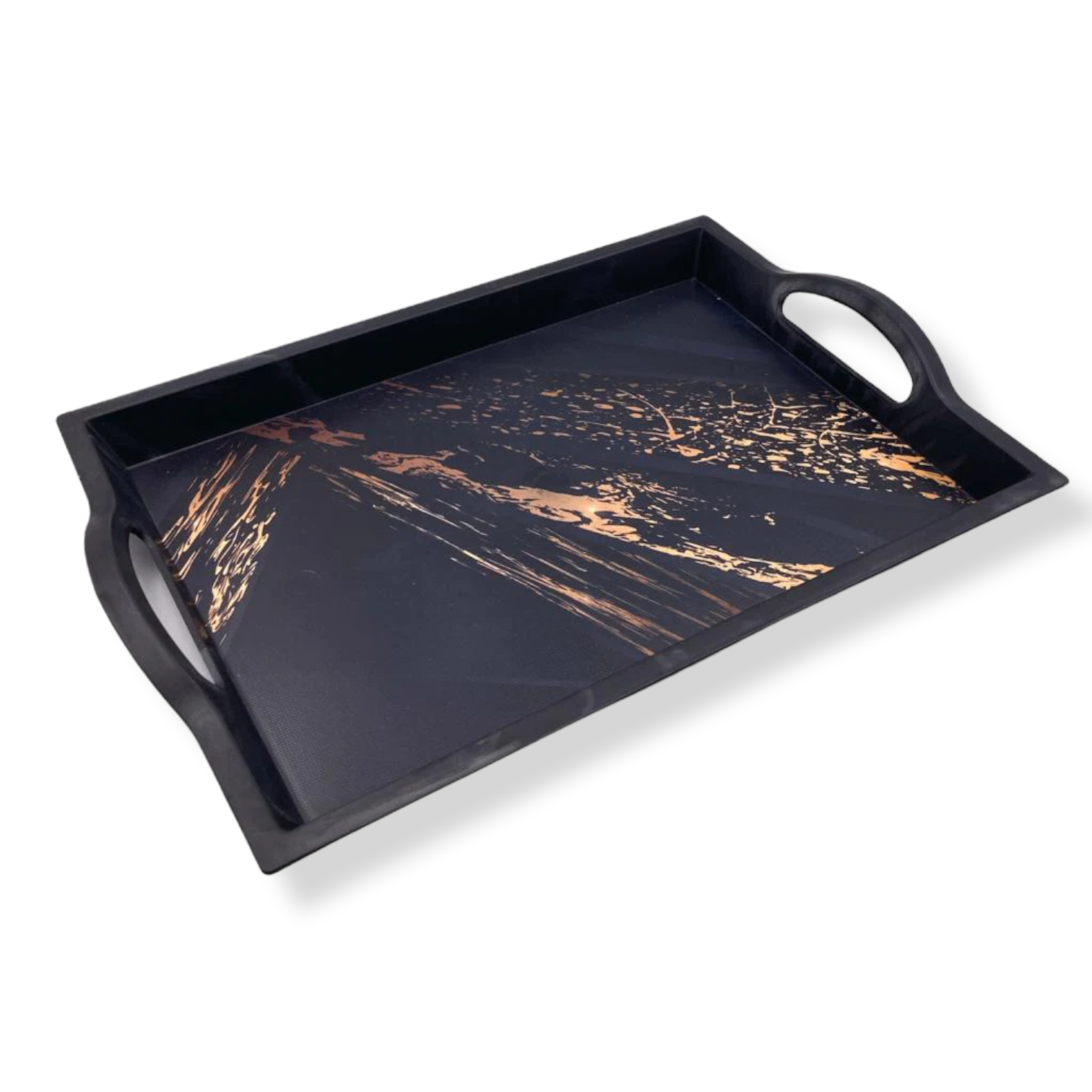 Large Black Plastic Serving Tray - lunazchef.shop