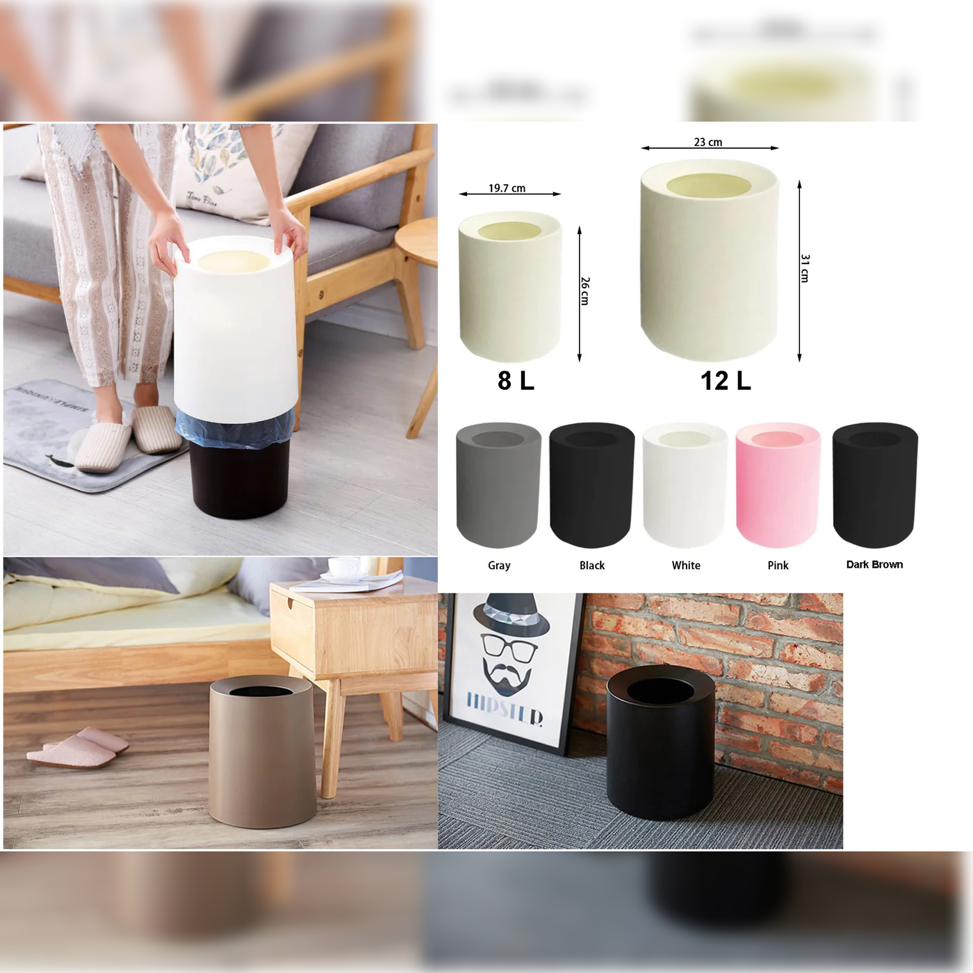 Open Top Plastic Dustbin - lunazchef.shop