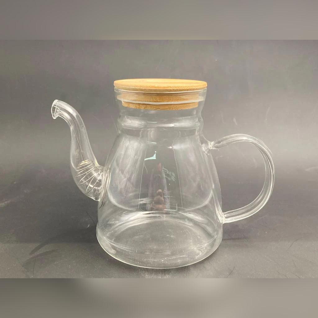 Borosilicate Glass Tea Pot Wood cover 1500 - lunazchef.shop