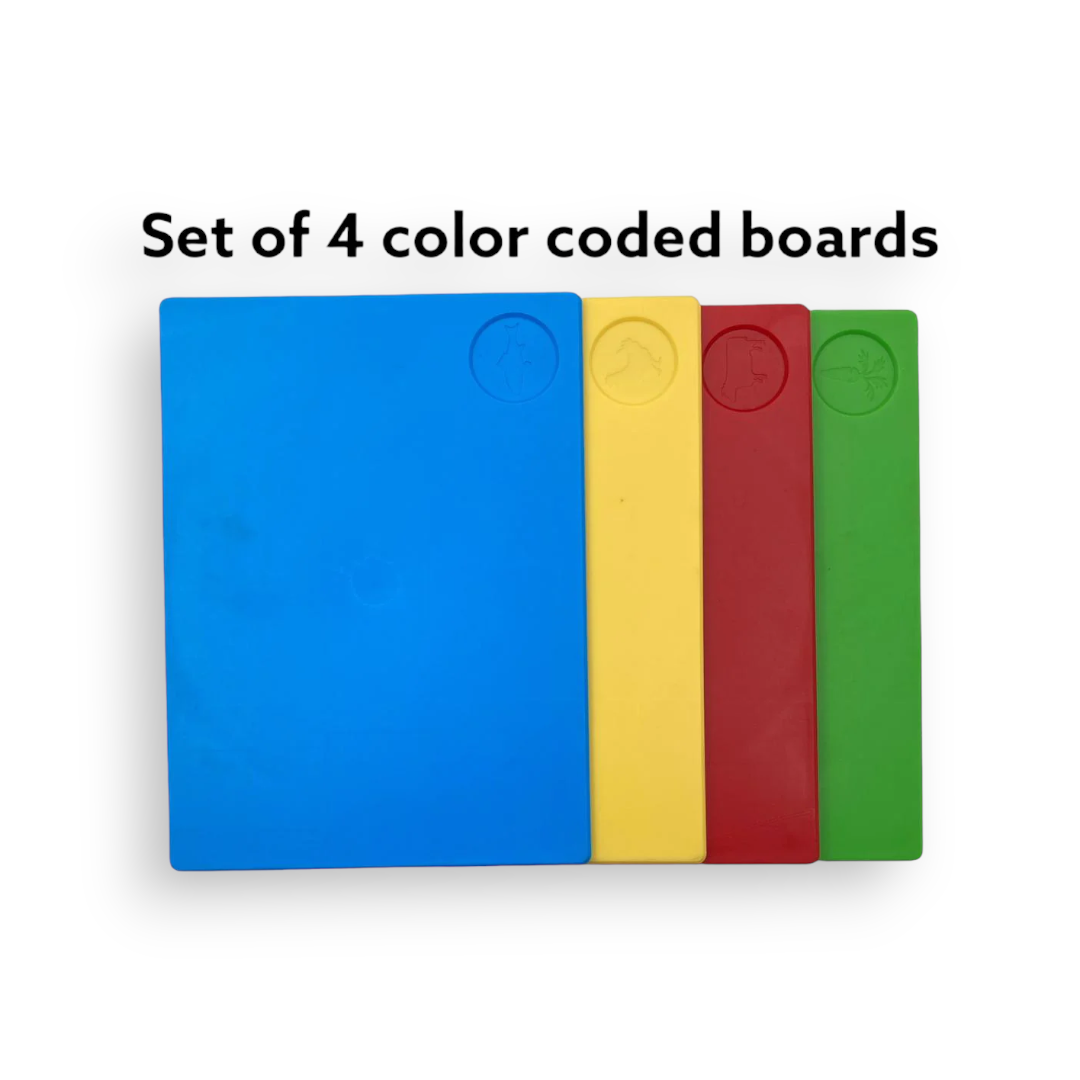 Set of 4 thick color coded chopping boards - lunazchef.shop