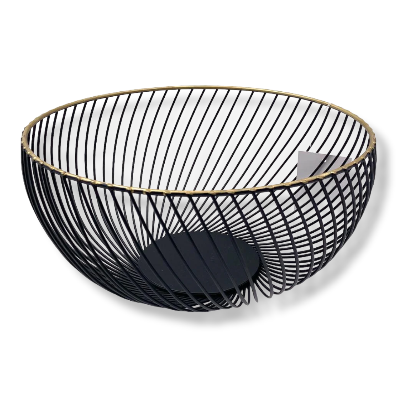 Metal Fruit Basket Black Gold Rim - lunazchef.shop