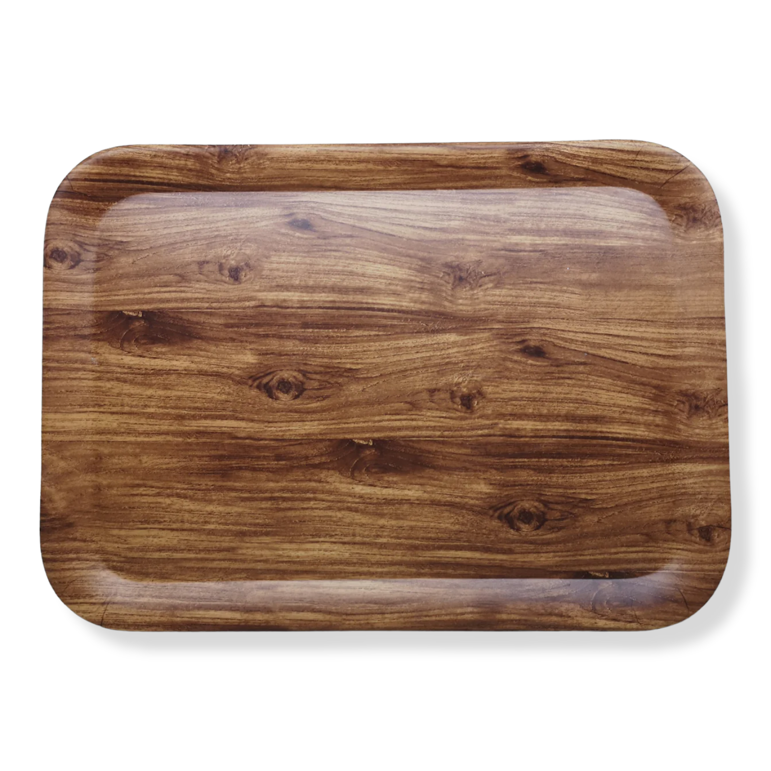 Wooden Design Rectangular Melamine Tray 17" - lunazchef.shop