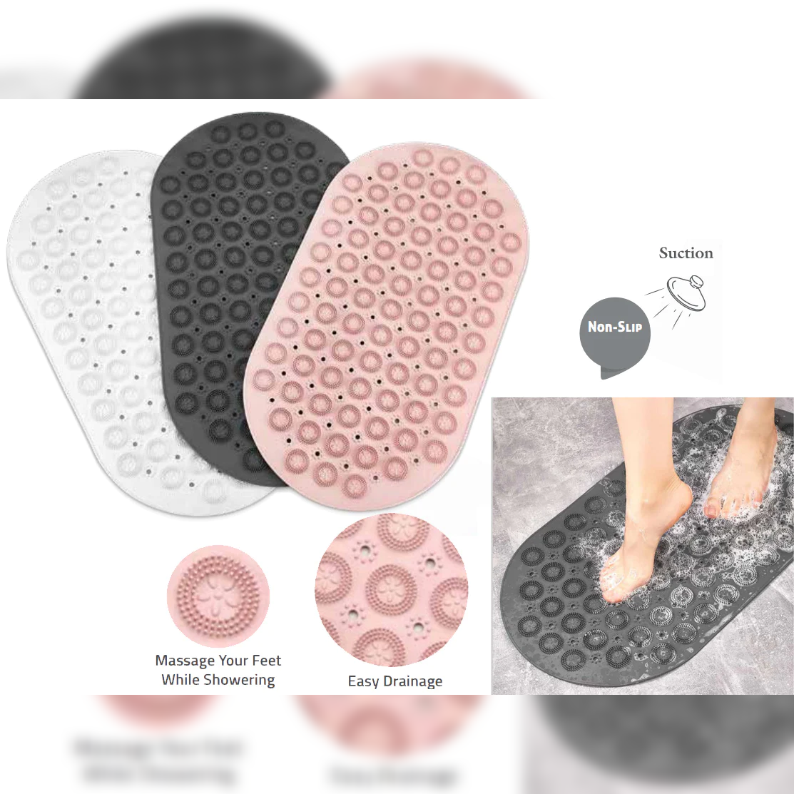 Massage Bath Mat 69 x 37 cm - lunazchef.shop