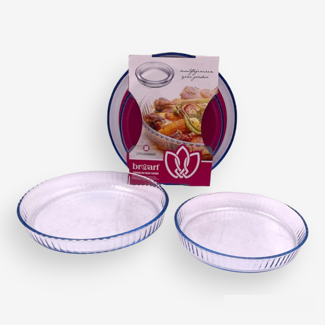 Lined Round Oven Tray Set of 2 - lunazchef.shop