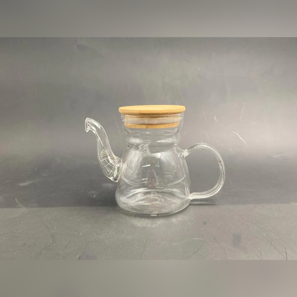 Borosilicate Glass Tea Pot Wood cover 600 - lunazchef.shop