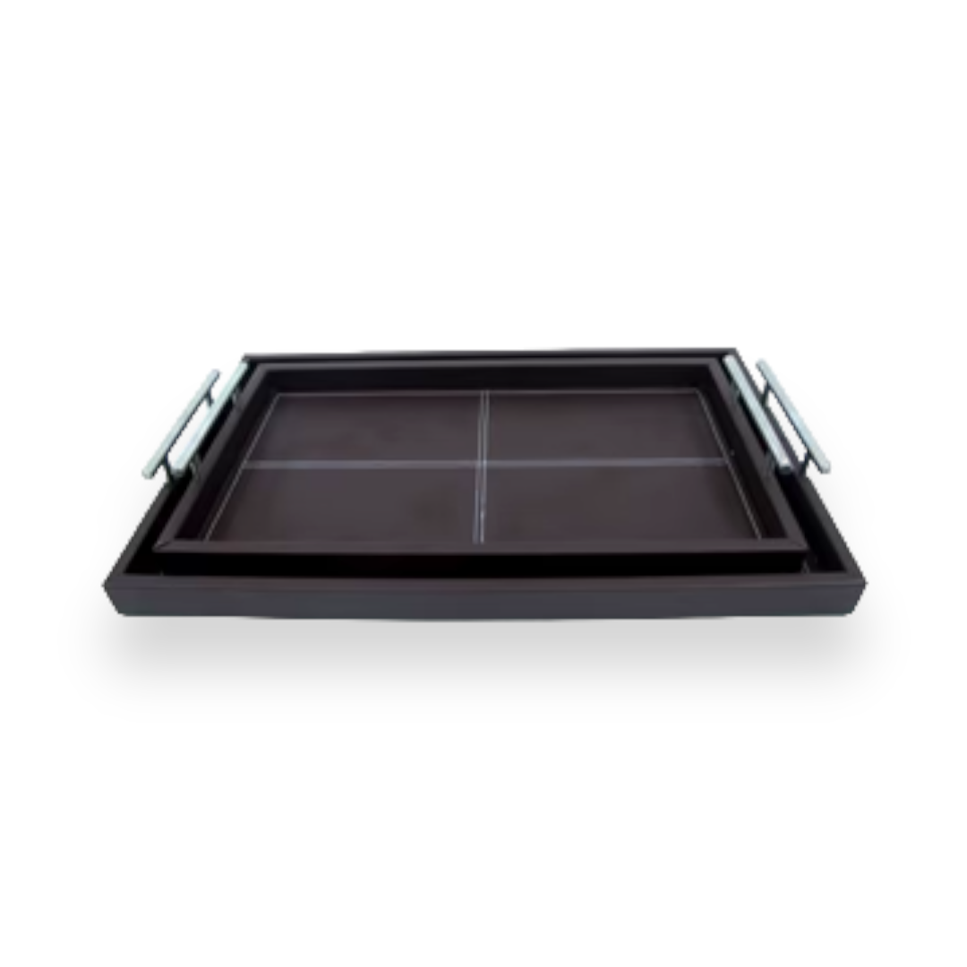 Leather Serving Tray Set - lunazchef.shop