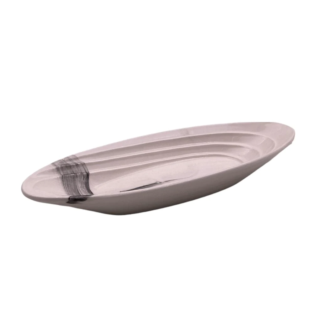 Ceramic Marble Color Long Oval Dish - lunazchef.shop