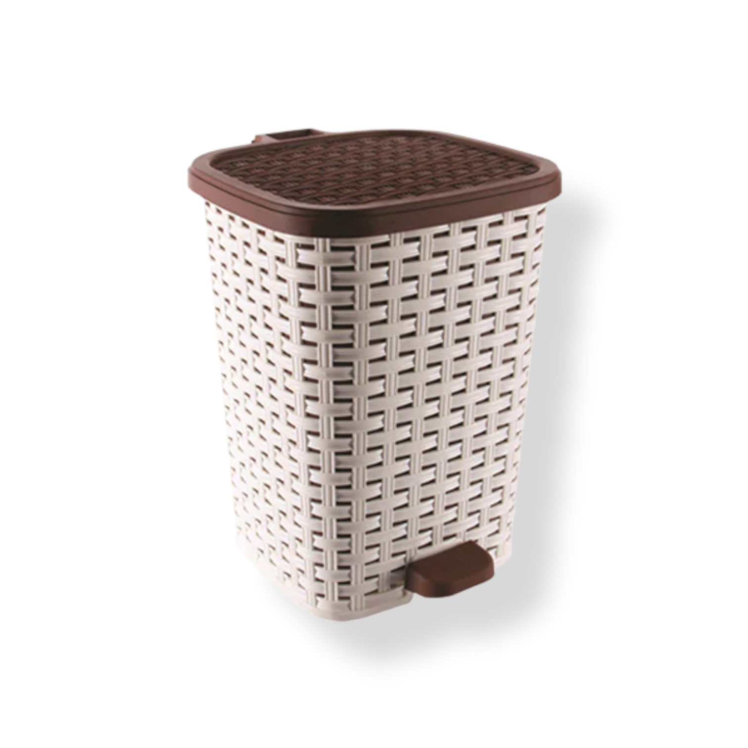 Rattan Plastic Pedal Dustbin 12 lt - lunazchef.shop