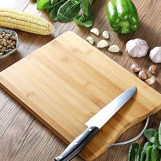 Bamboo Cutting Board with Stainless Steel Handle - lunazchef.shop