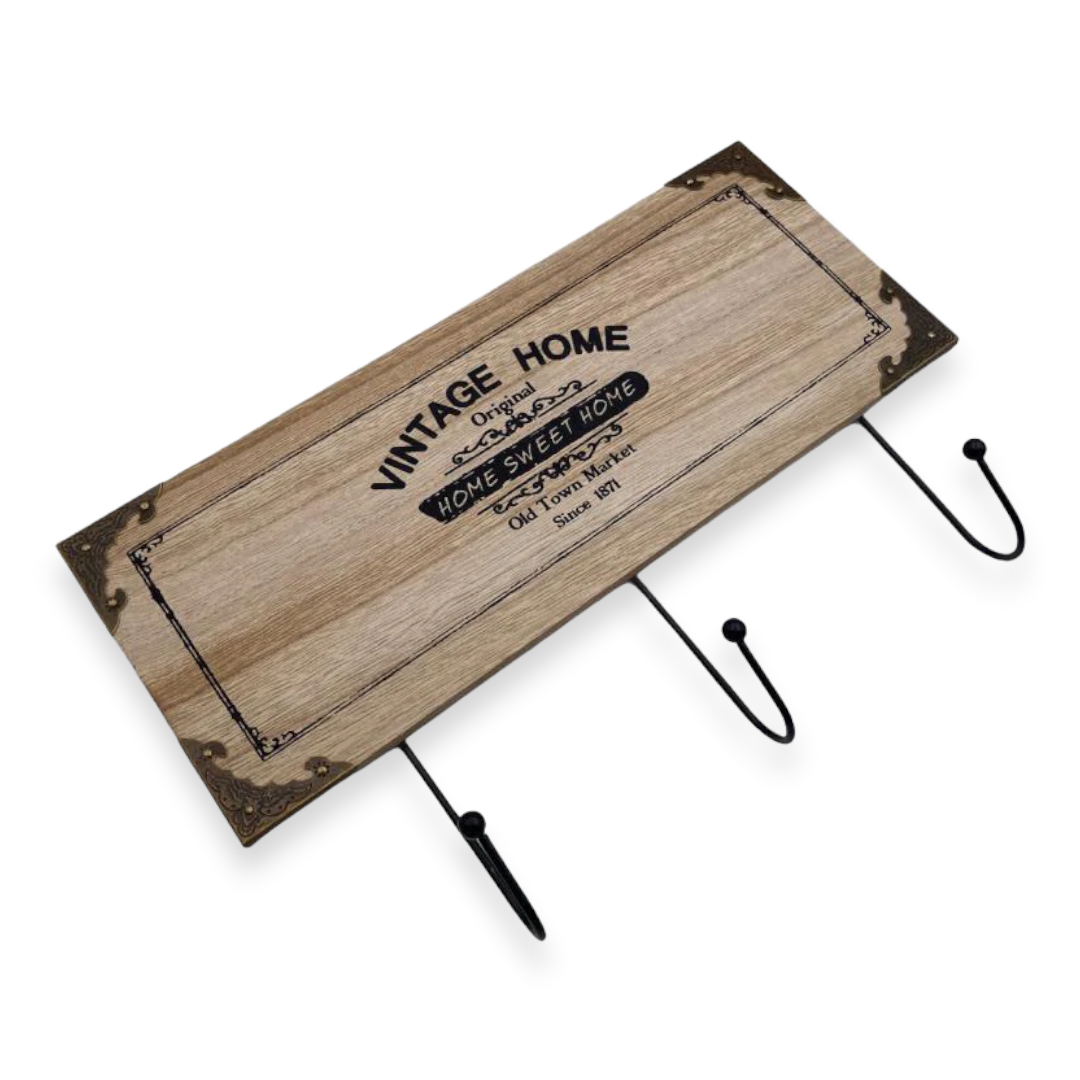 Wooden 3 Hooks Hanger - lunazchef.shop