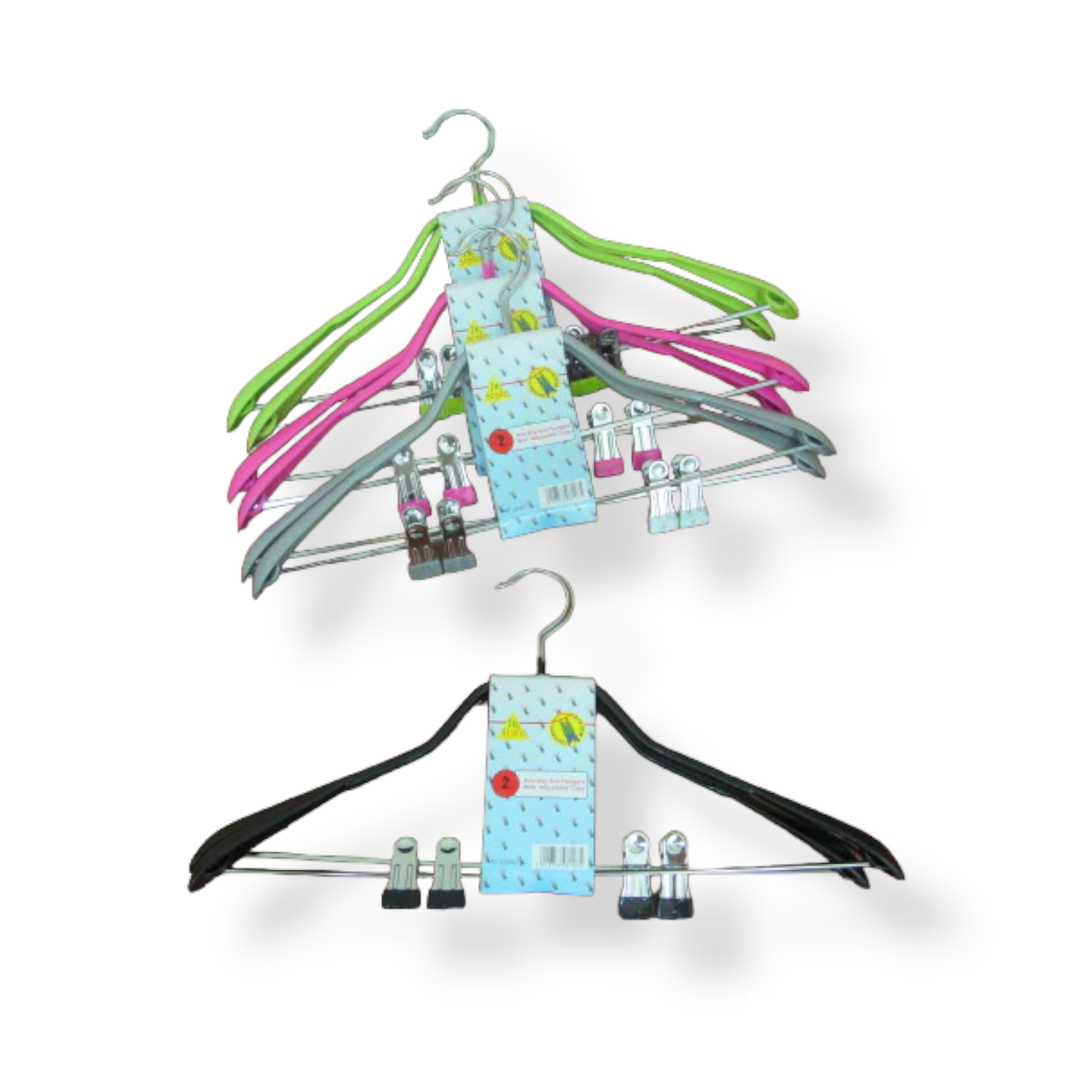 Set of 2 Wide Shoulder Non Slip Suit Hanger with Clips - lunazchef.shop