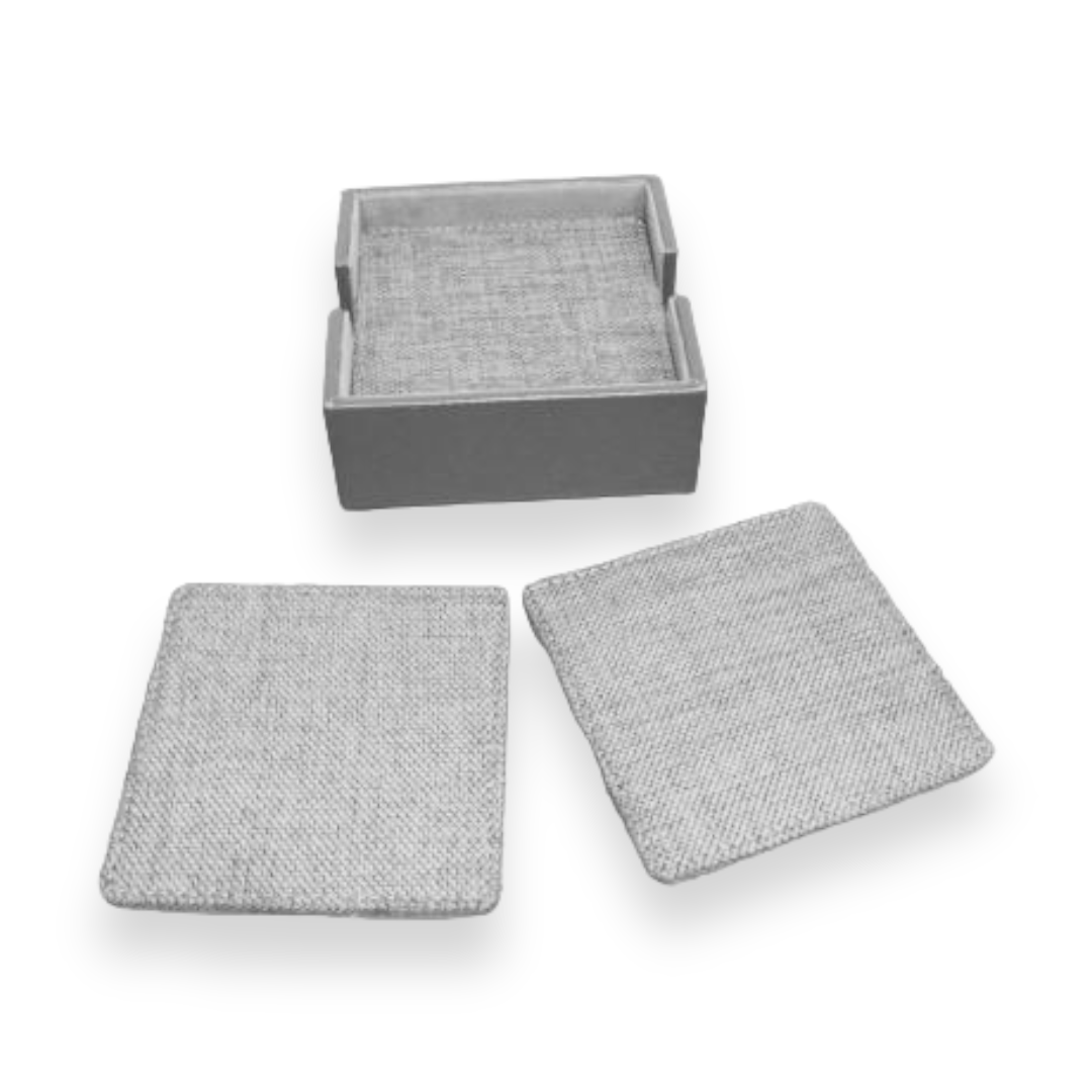 Squared Leather with Fabric Coasters - lunazchef.shop