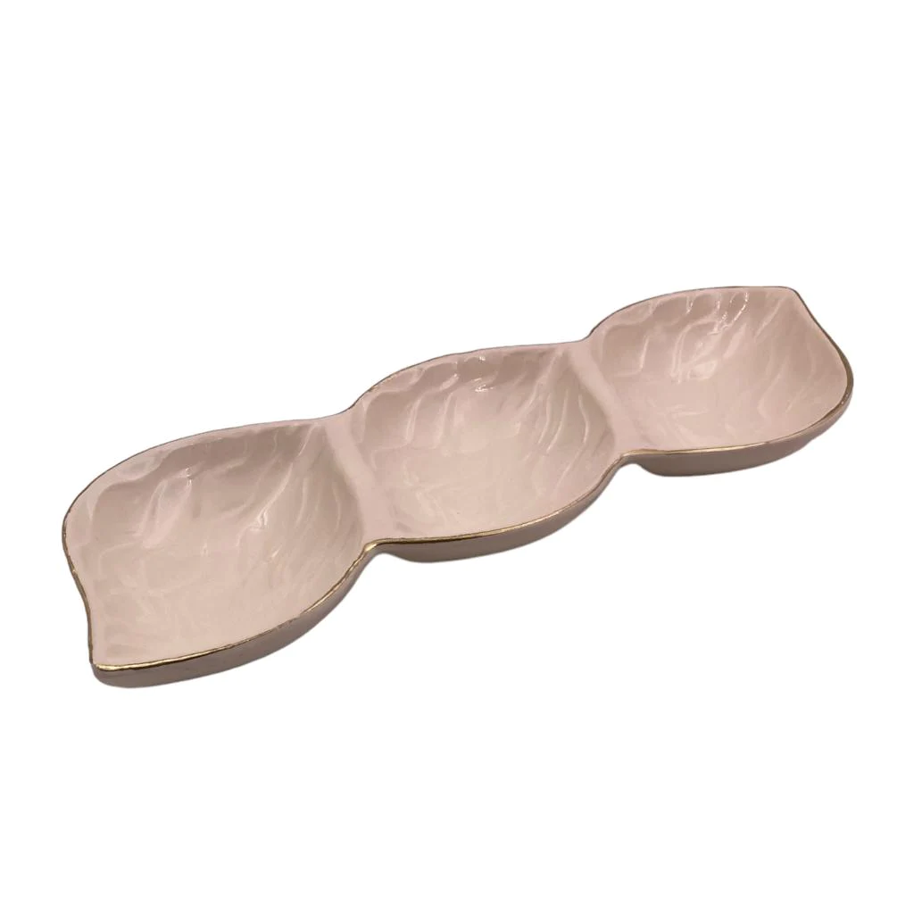 Ceramic 3 Compartments Long Plate - lunazchef.shop