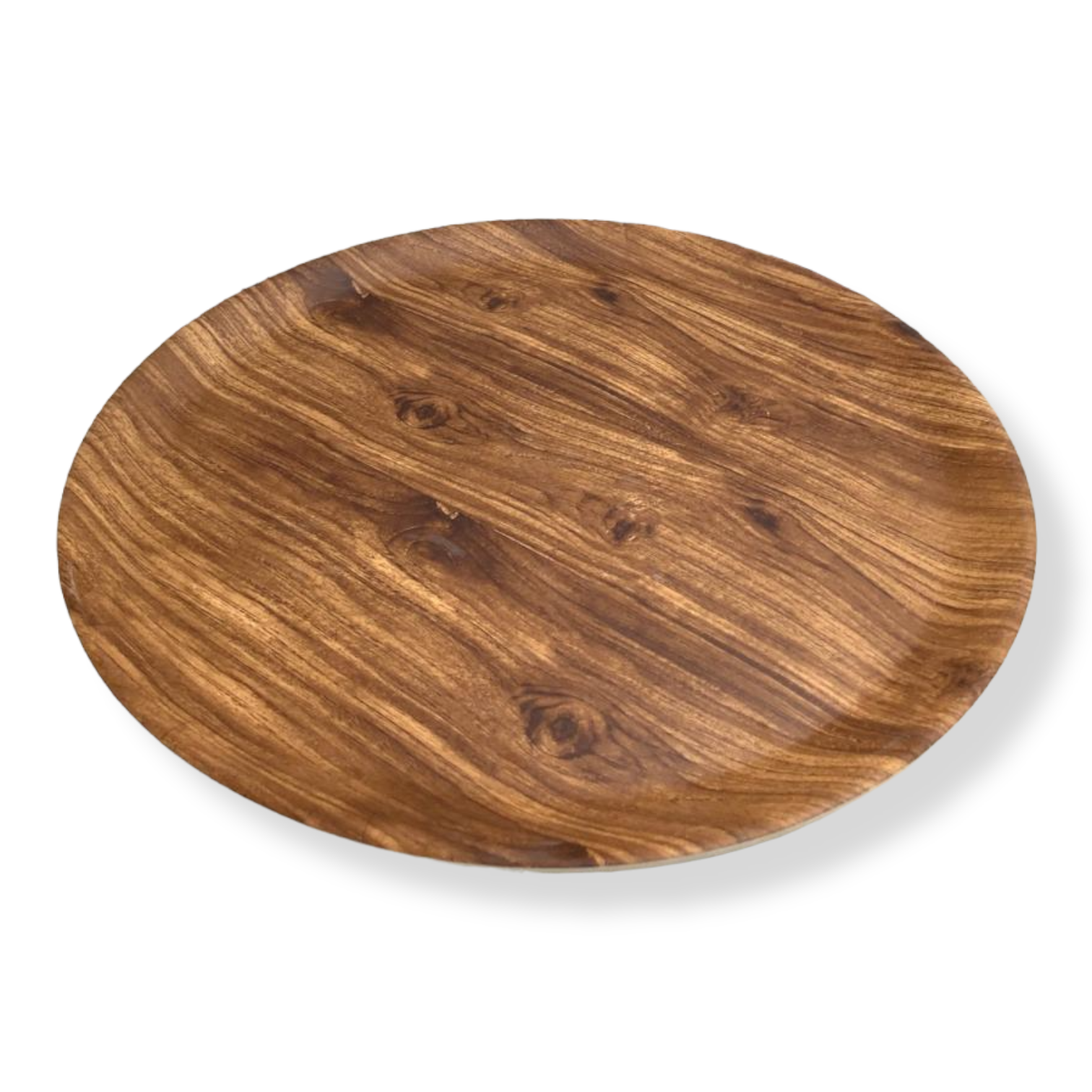 Wooden Design Round Melamine Tray 14" - lunazchef.shop