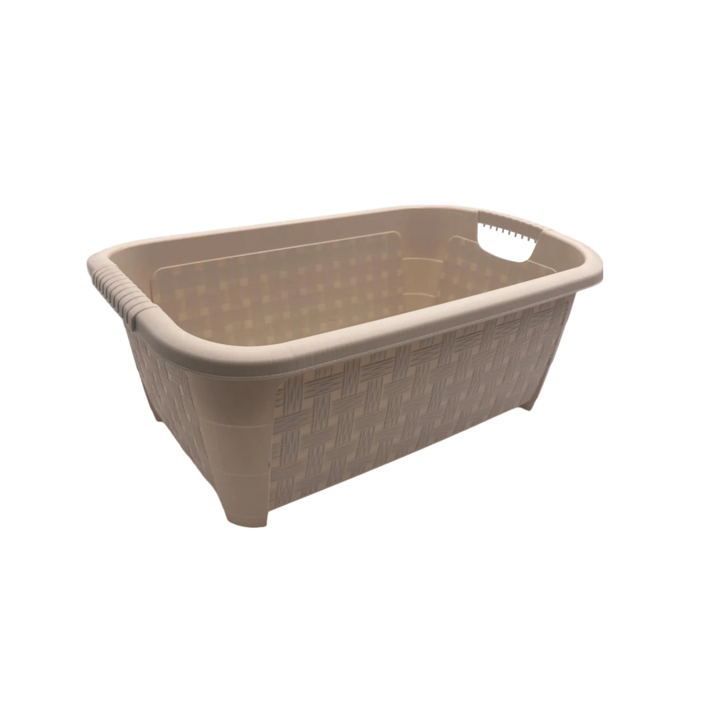 Plastic rattan rectangular laundry basket 20 L - lunazchef.shop