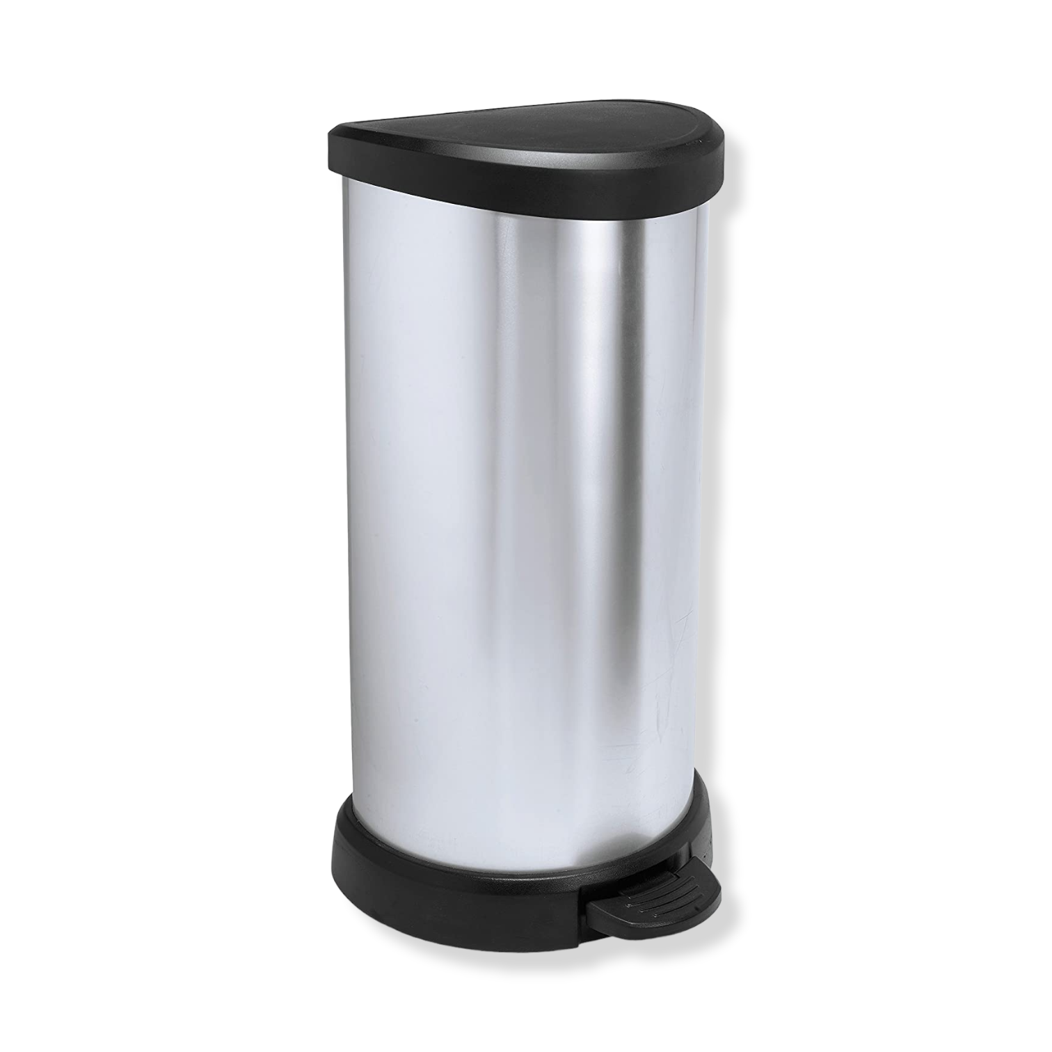 Plastic Wastebin with stainless look 40 Lt - lunazchef.shop