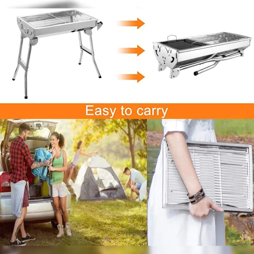 Portable Stainless Steel Barbecue 48x33 cm - lunazchef.shop