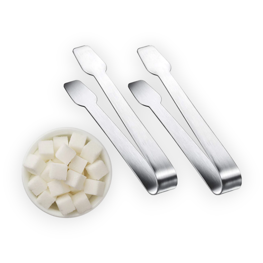 Set of 2 Mini Stainless Steel Sugar Tongs - lunazchef.shop