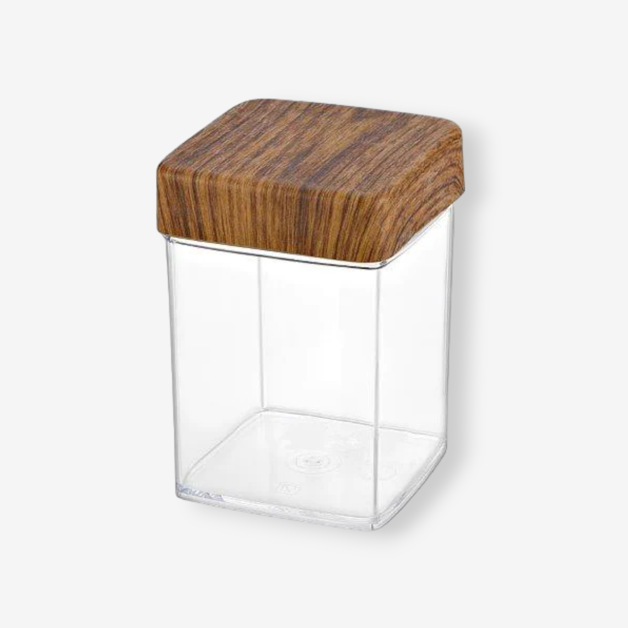 SQUARE JAR with Wooden Finished Lid 0,63 Lt - lunazchef.shop