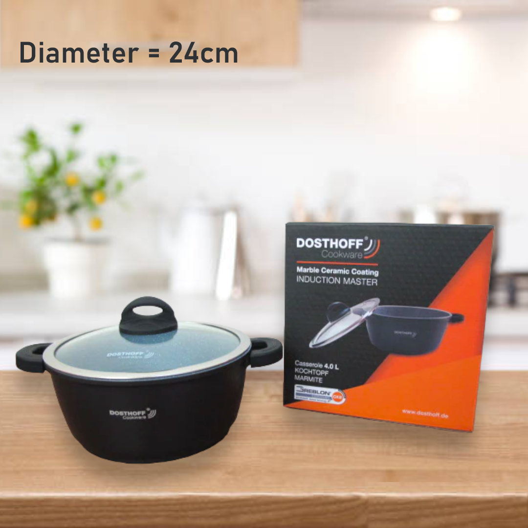 DOSTHOFF INDUCTION MASTER CASSEROLE BLACK 24 CM 4.3 L - lunazchef.shop