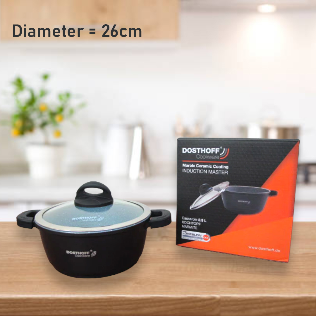 DOSTHOFF INDUCTION MASTER CASSEROLE BLACK 26 CM 5.5 L - lunazchef.shop