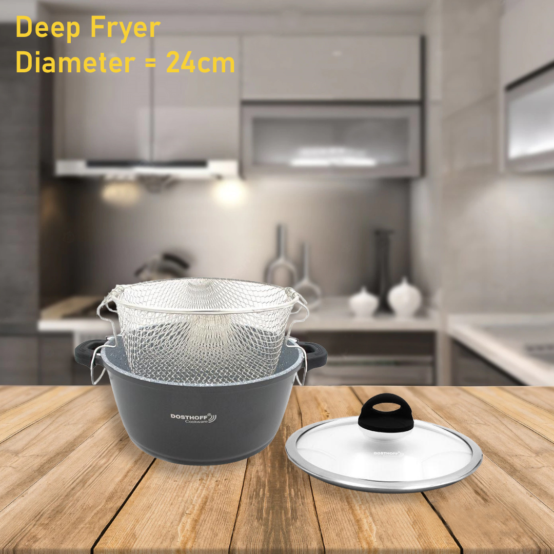 DOSTHOFF INDUCTION MASTER DEEP FRYER BLACK 24 CM 4.3 L - lunazchef.shop