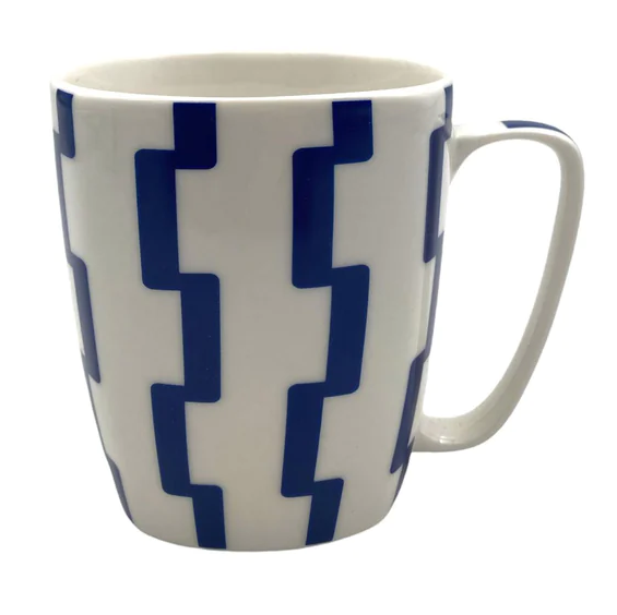 Large Squared Porcelain Mug with Bleu design - lunazchef.shop