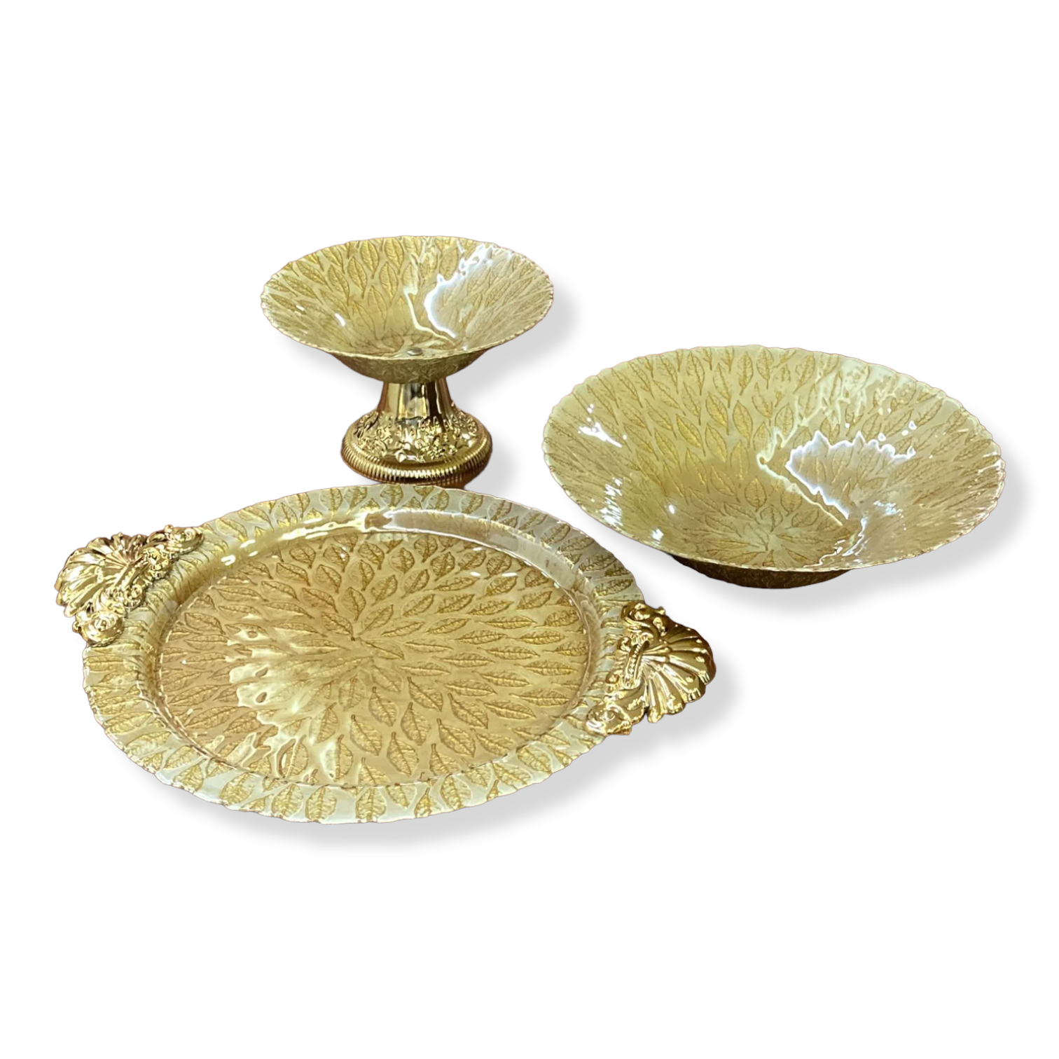 Round Glass Decorated Plate Tray 34 cm - lunazchef.shop