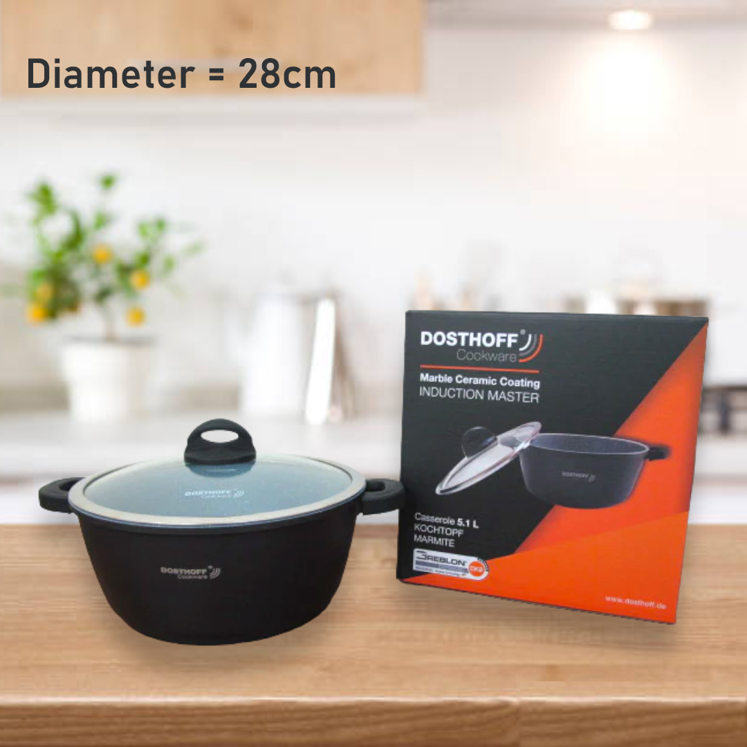 DOSTHOFF INDUCTION MASTER CASSEROLE BLACK 28 CM 6.4 L - lunazchef.shop