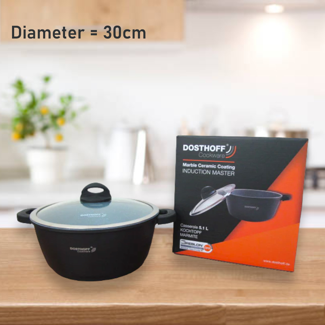 DOSTHOFF INDUCTION MASTER CASSEROLE BLACK 30 CM 8.5 L WI - lunazchef.shop