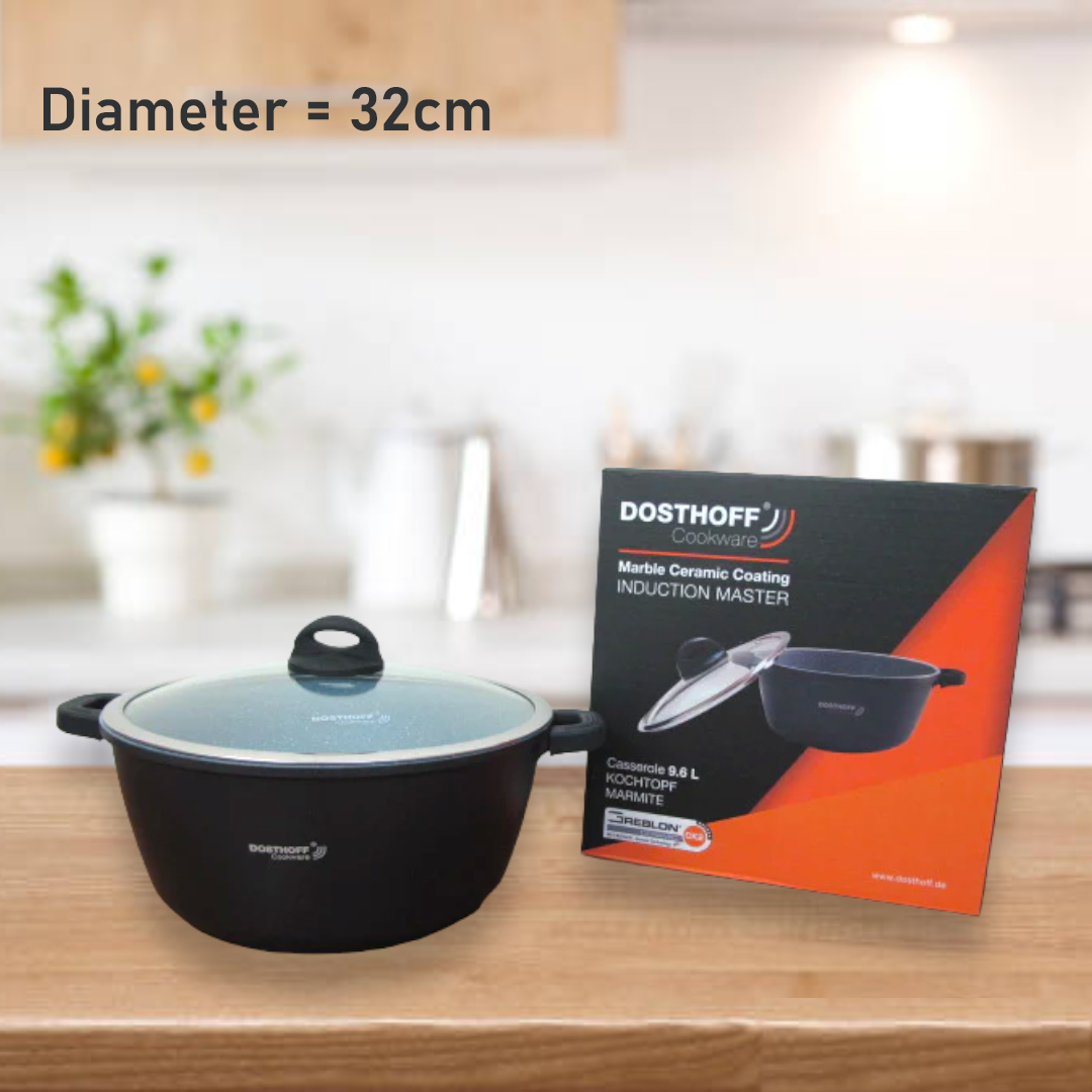 DOSTHOFF INDUCTION MASTER CASSEROLE BLACK 32 CM 9.4 L WI - lunazchef.shop