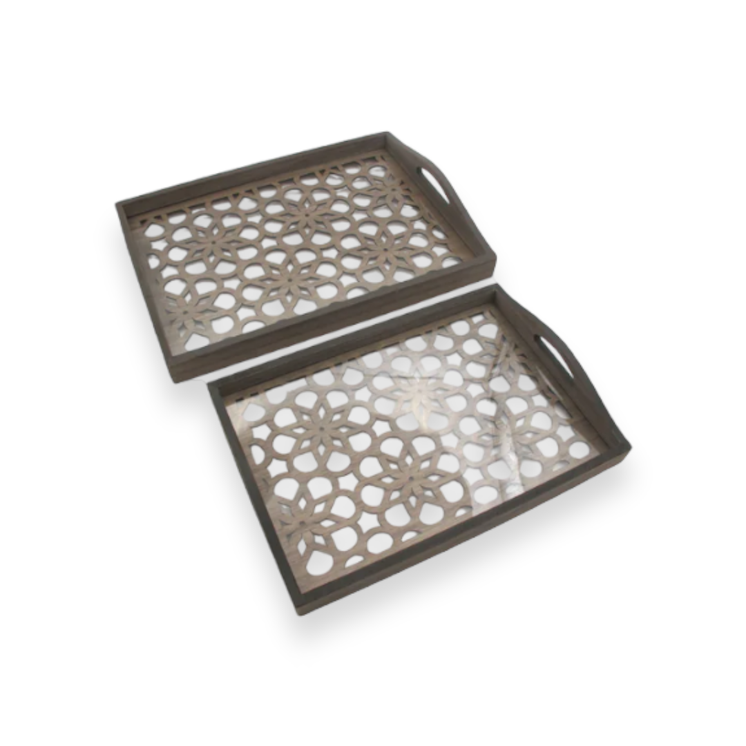 Set of 2 engraved wooden trays - lunazchef.shop