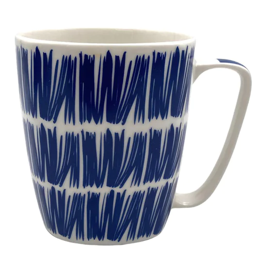 Large Squared Porcelain Mug with Bleu design - lunazchef.shop