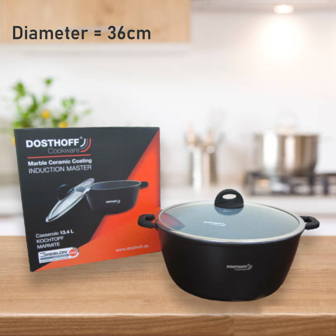 DOSTHOFF INDUCTION MASTER CASSEROLE BLACK 36 CM 13.4 L W - lunazchef.shop