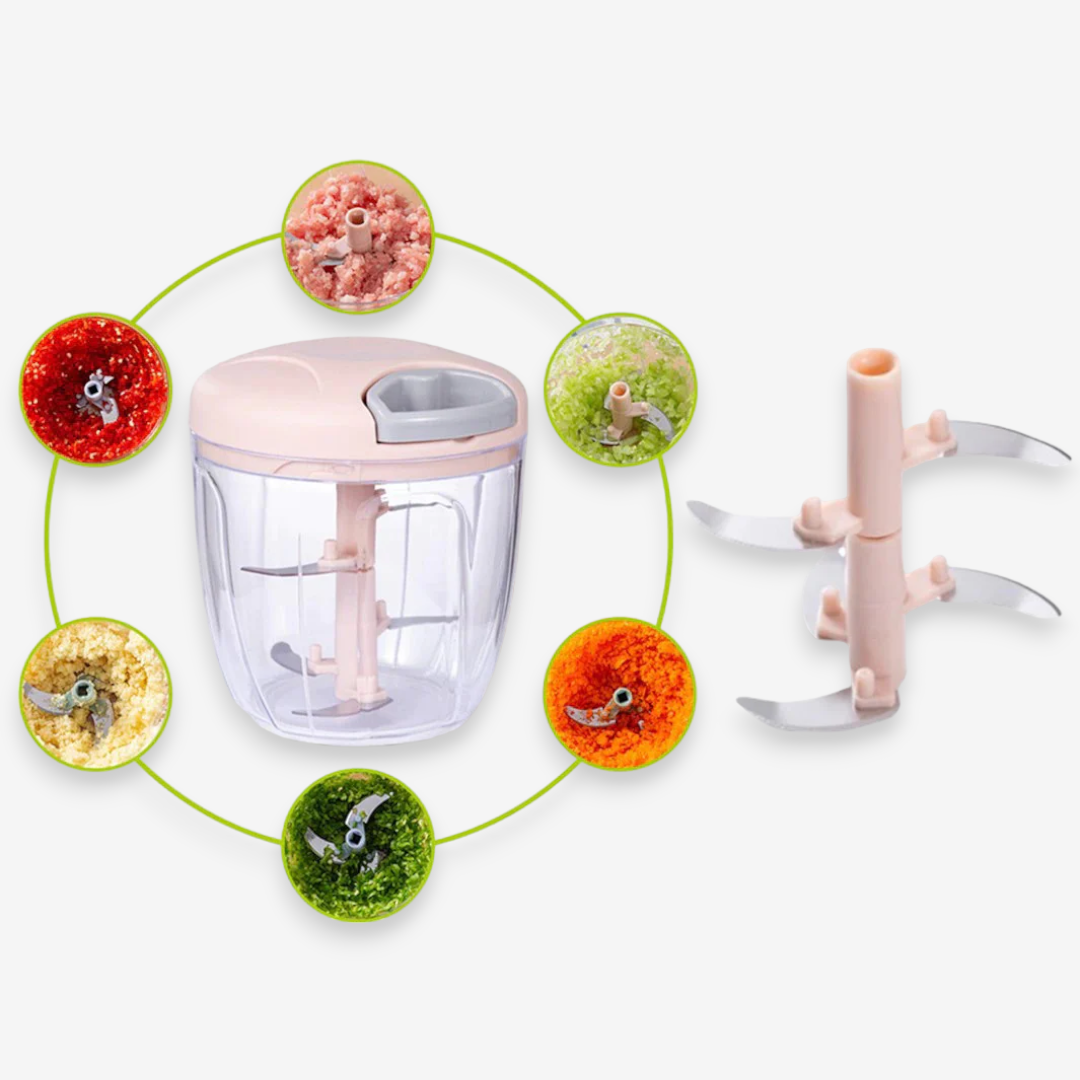 Manual Food Chopper with 5 blades - lunazchef.shop