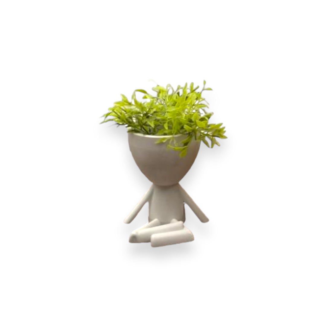 Playful Mini Humans Flower Pot with Flowers - lunazchef.shop