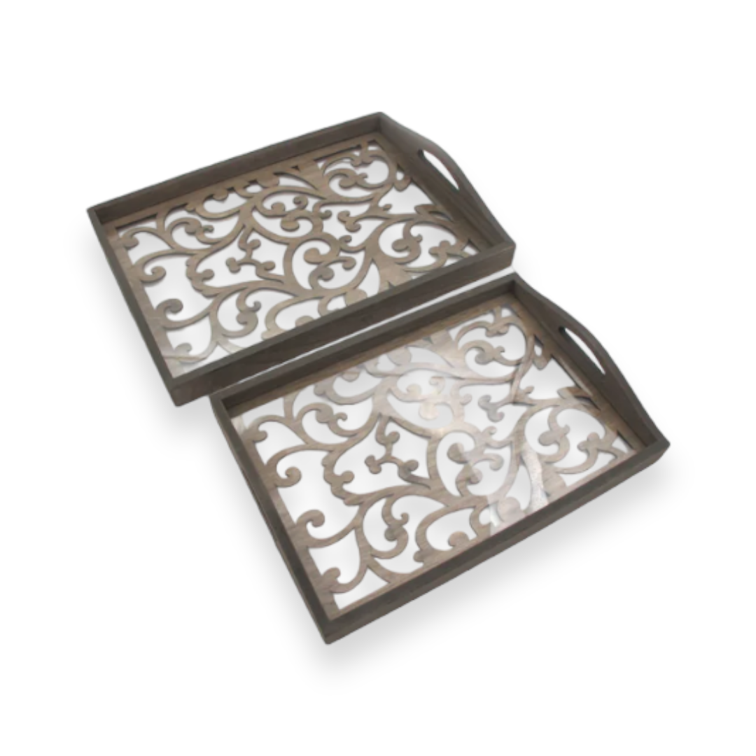 Set of 2 engraved wooden trays - lunazchef.shop