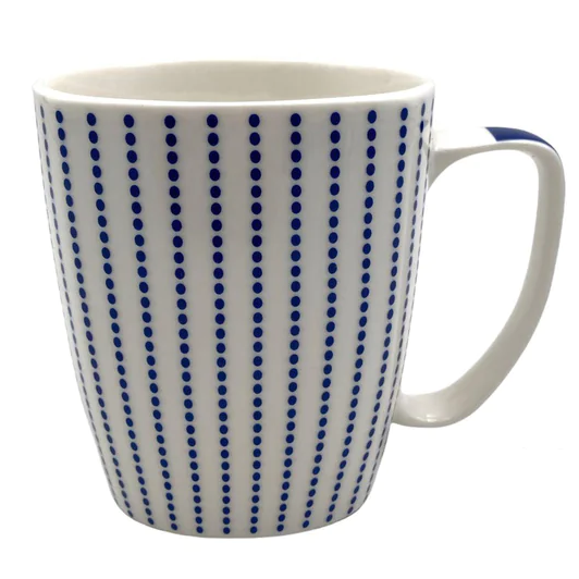 Large Squared Porcelain Mug with Bleu design - lunazchef.shop