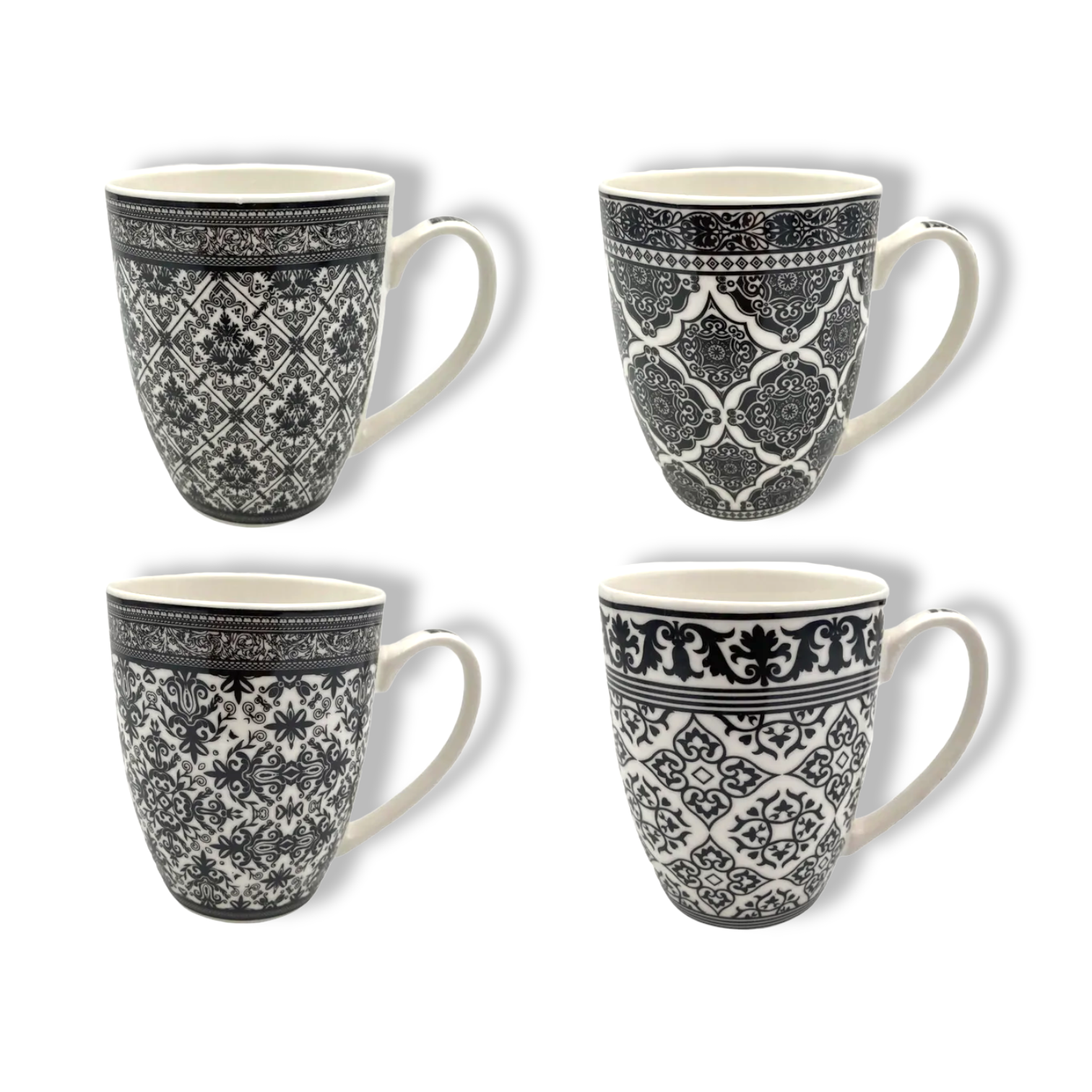 Black Doodles Porcelain Mug - lunazchef.shop