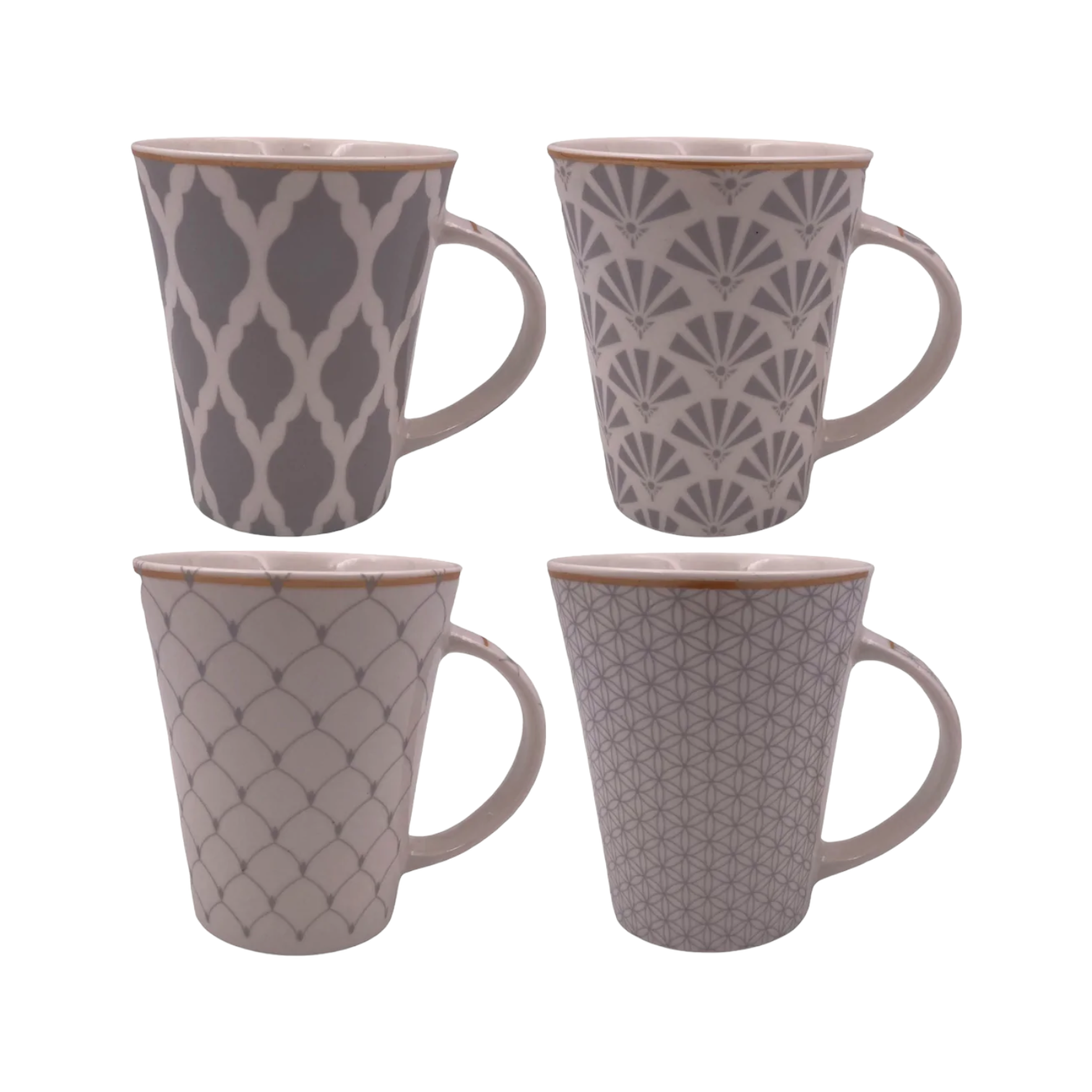 Porcelain Mug Gray Design with Rim - lunazchef.shop