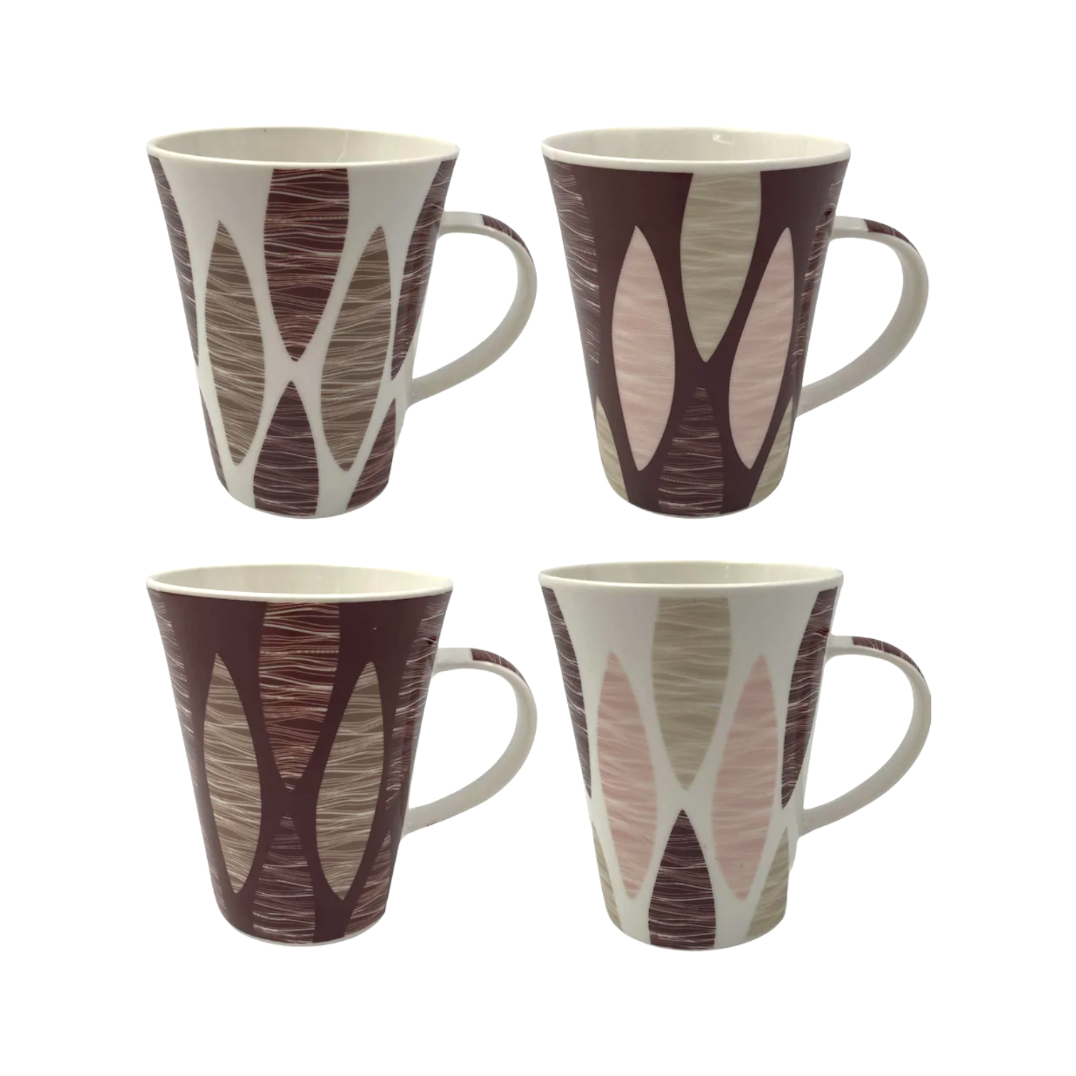 Porcelain Mug Brown and Pink Patterns - lunazchef.shop