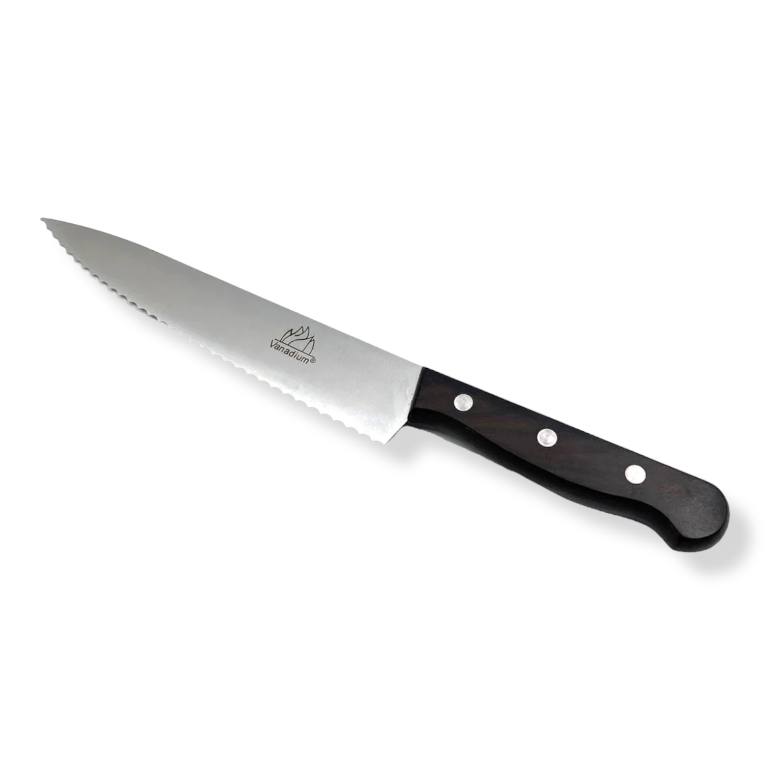 Serrated Chef Knife with Wooden Handle 20cm - lunazchef.shop