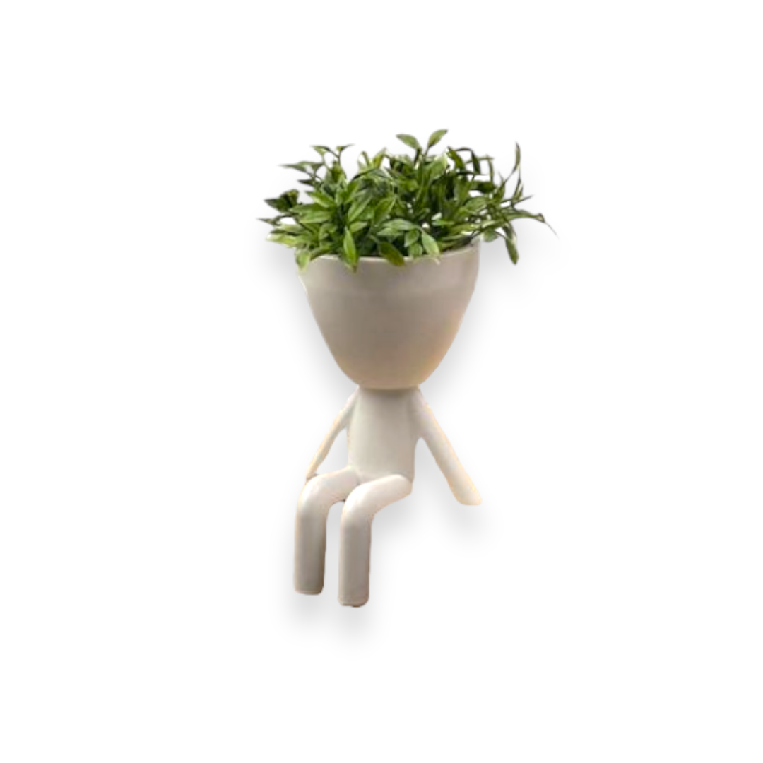 Playful Mini Humans Flower Pot with Flowers - lunazchef.shop