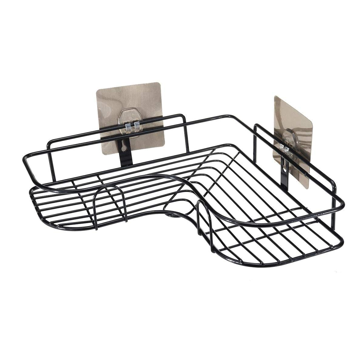 Bathroom Wire Shelf Corner Black - lunazchef.shop