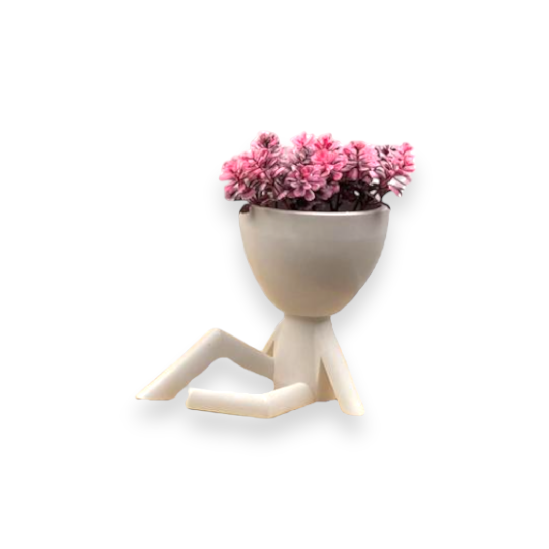 Playful Mini Humans Flower Pot with Flowers - lunazchef.shop