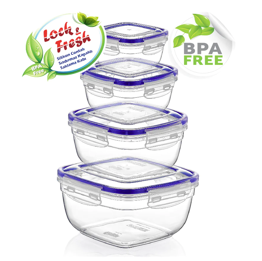 Seal Square Storage Container Set 4 pcs - lunazchef.shop