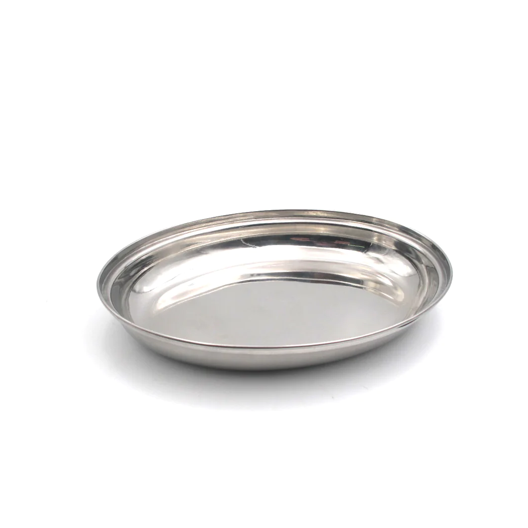 Stainless Steel Oval Bowl 19.5x14.5x3 cm - lunazchef.shop